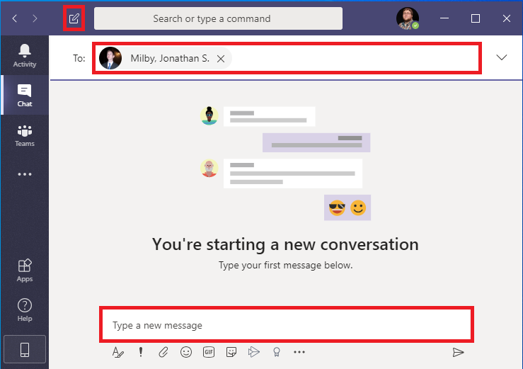 can you text someone through teams